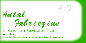 antal fabriczius business card